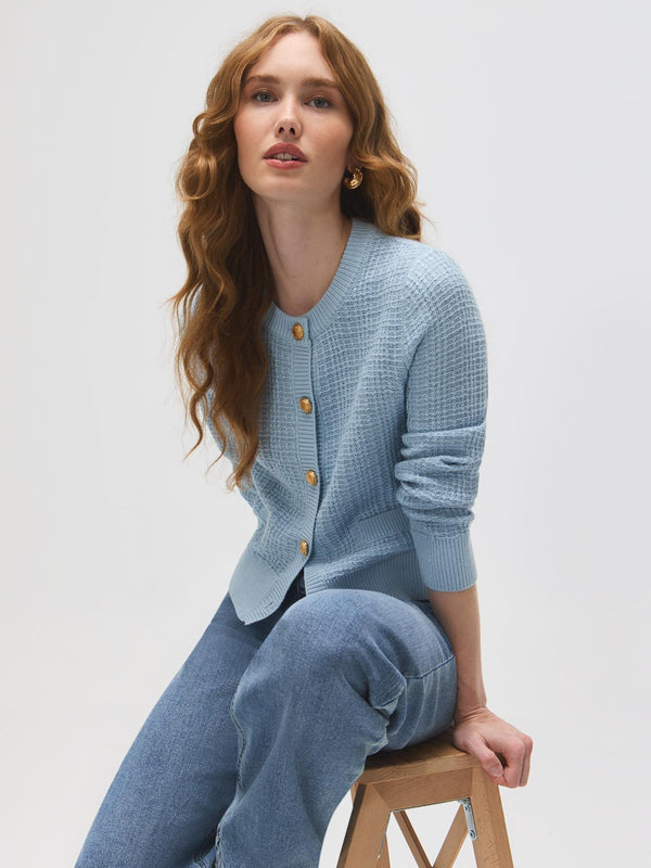 Gilet boutonné en mélange de coton