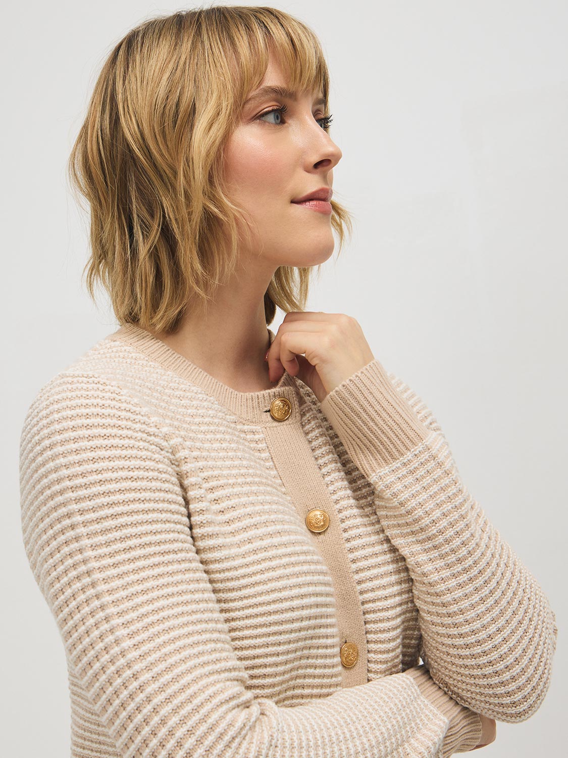 Cardigan boutonné en tweed