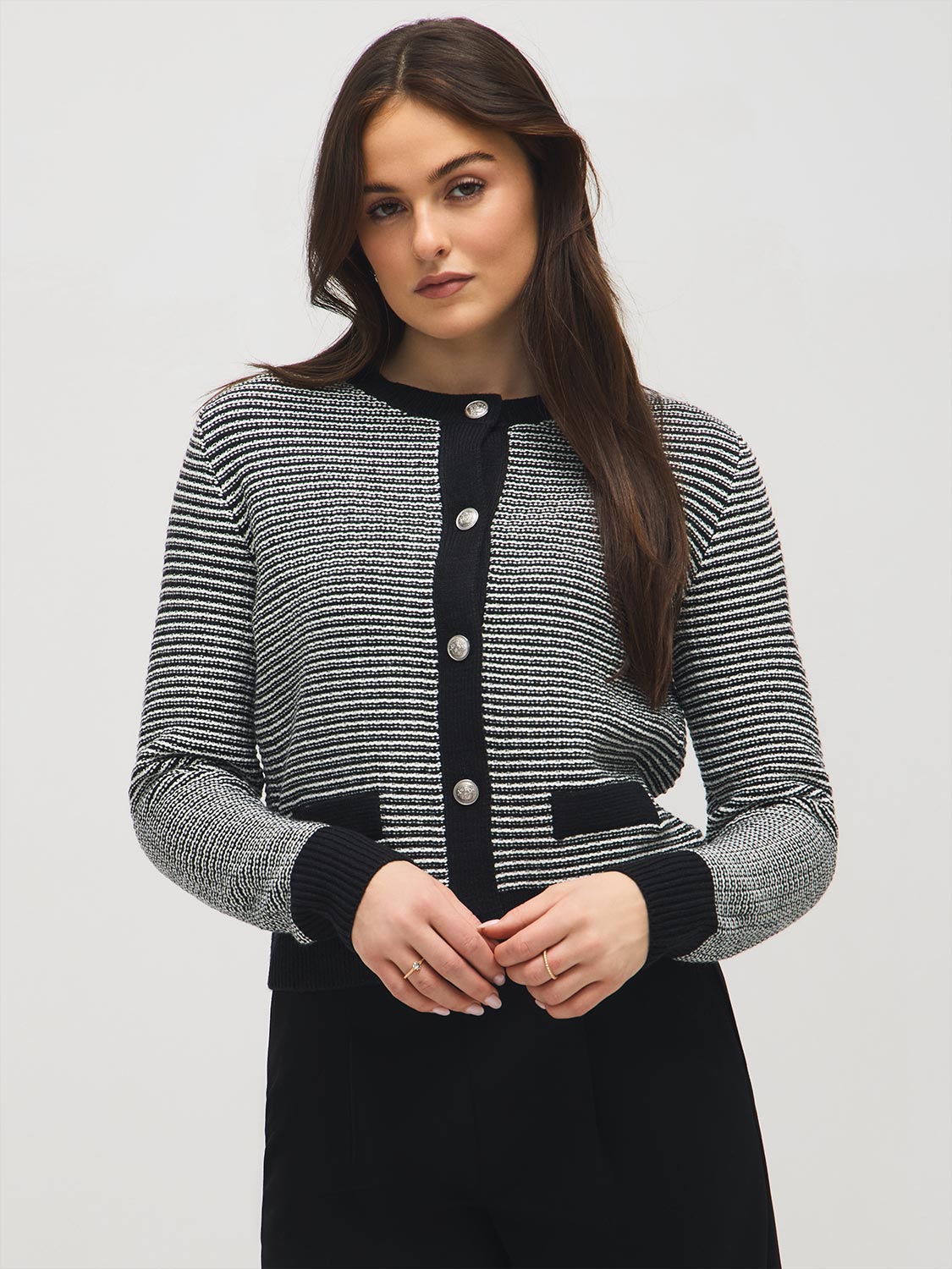 Cardigan boutonné en tweed