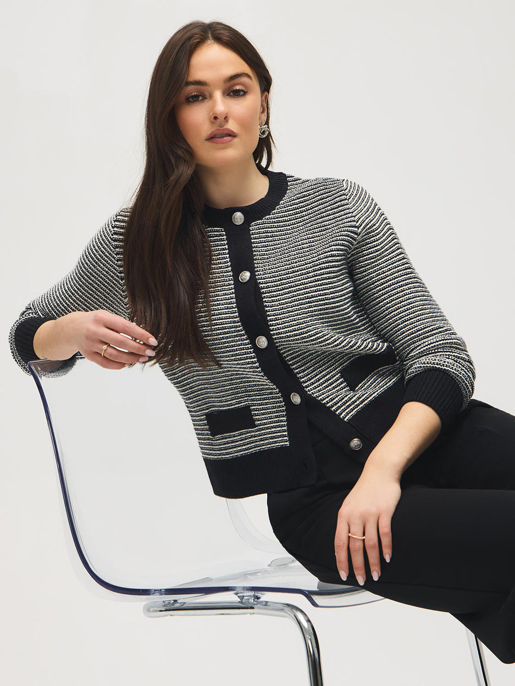Cardigan boutonné en tweed