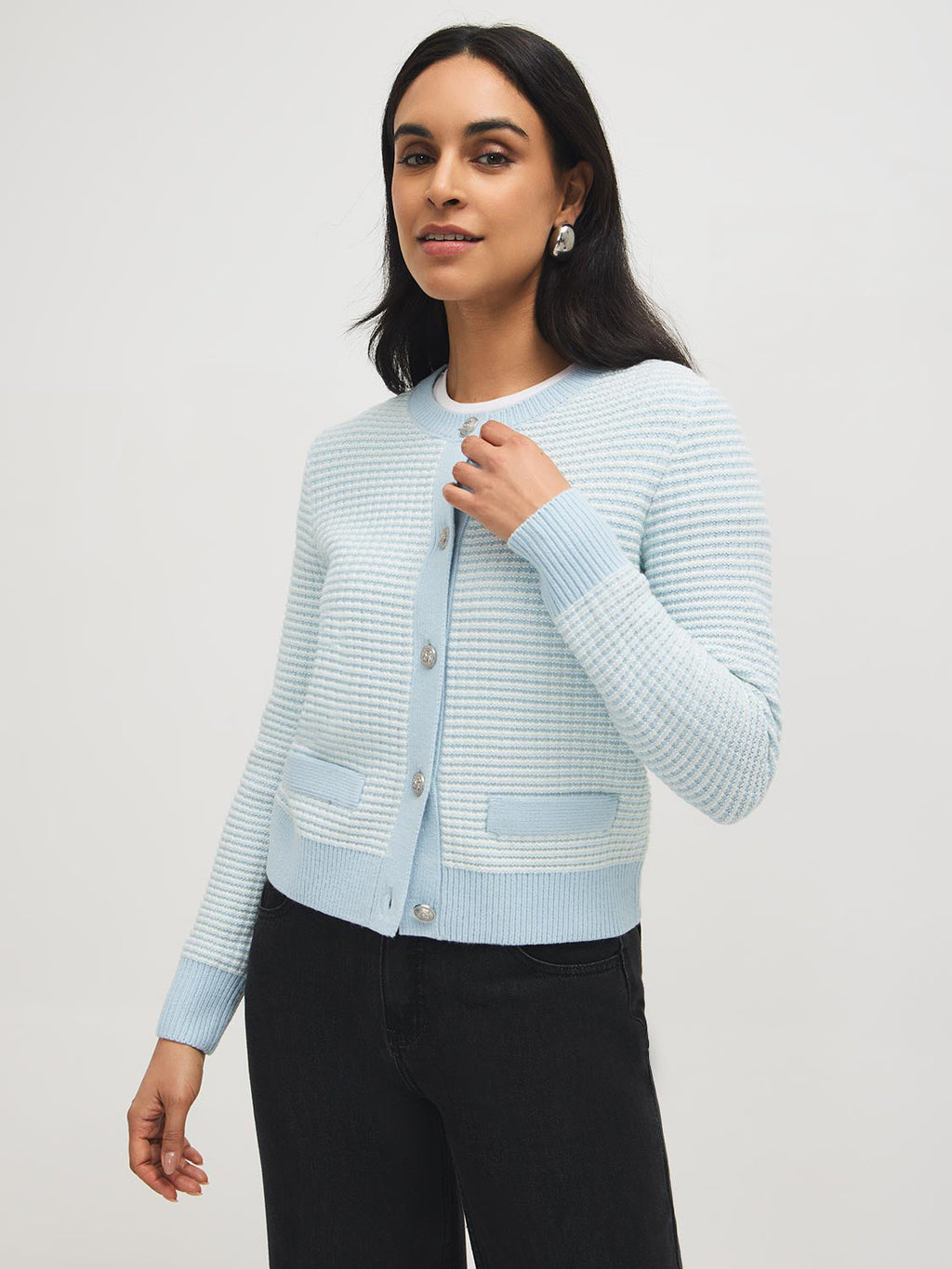 Cardigan boutonné en tweed