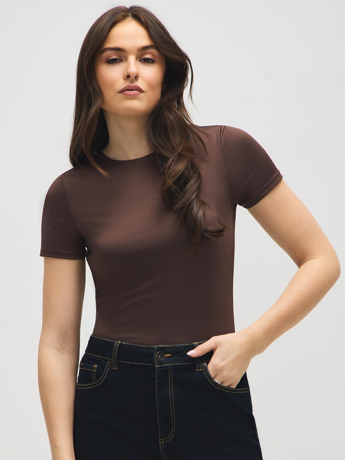 T-shirt col rond double épaisseur