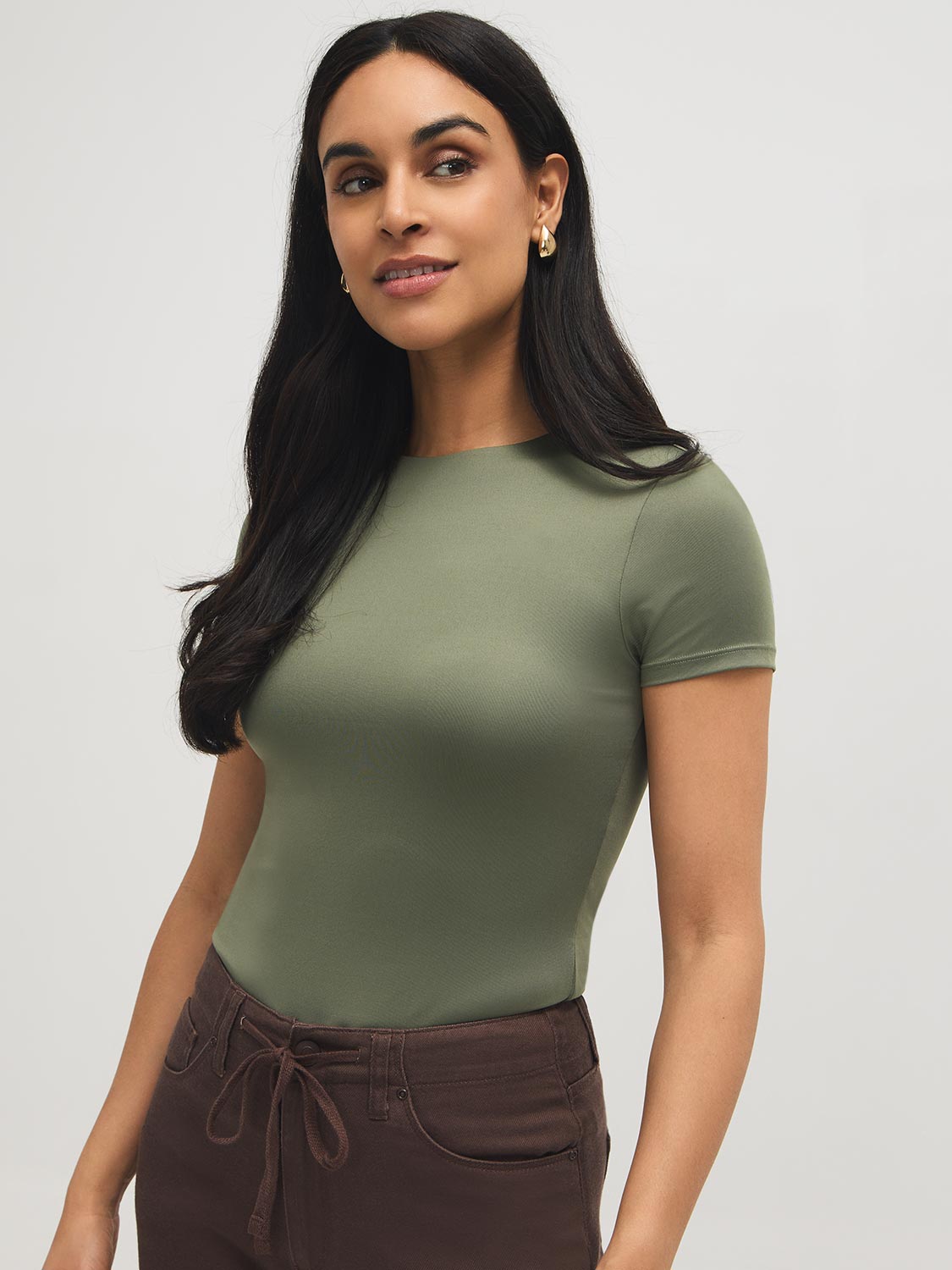 T-shirt col rond double épaisseur