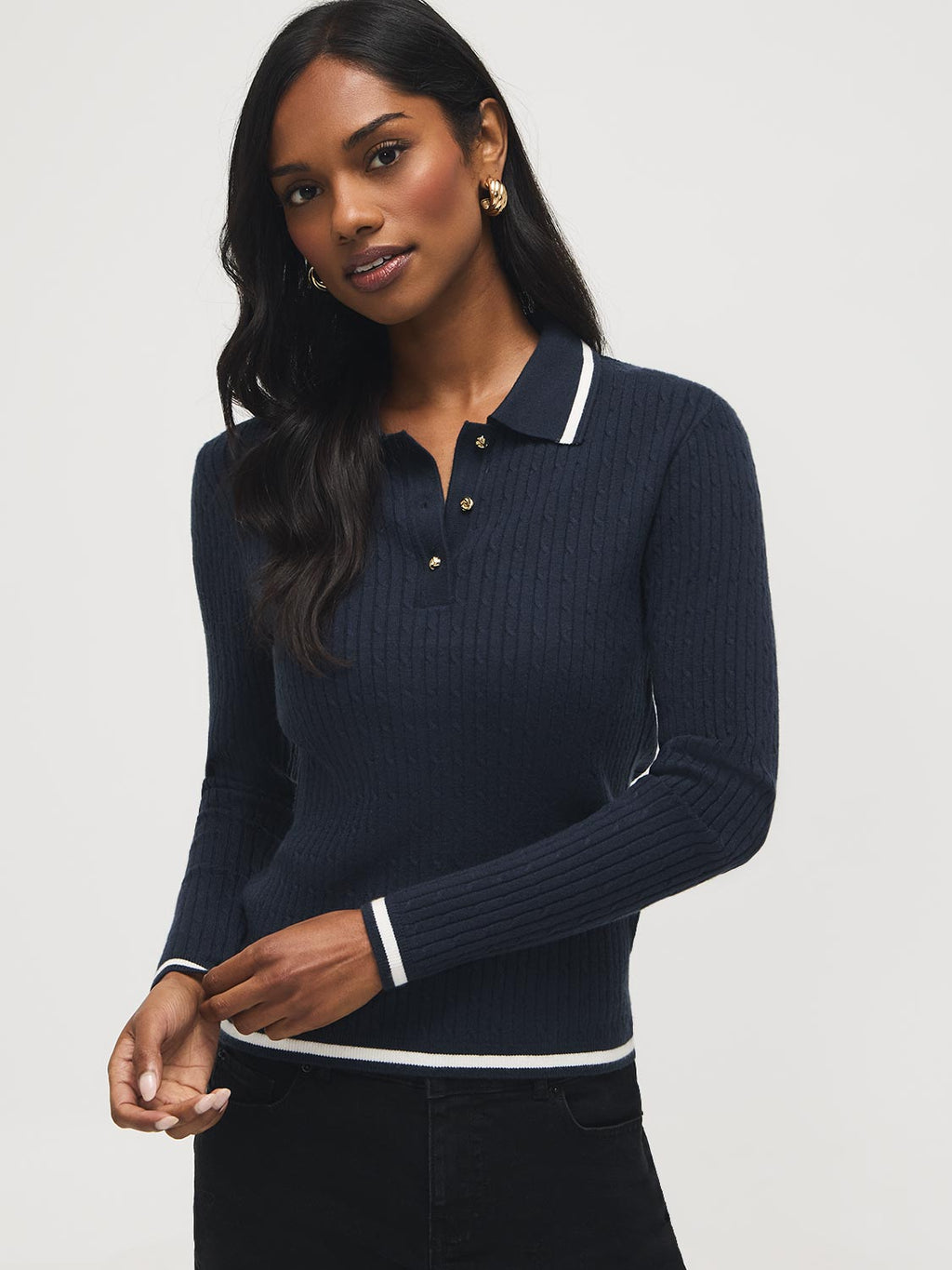 Pull en maille torsadée Johnny Collar