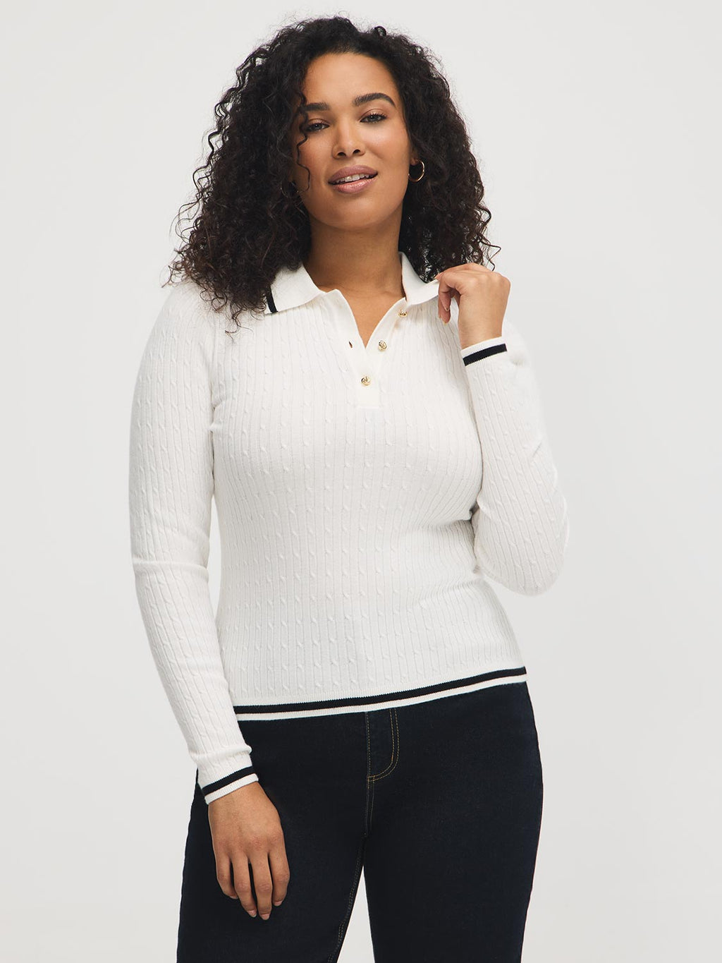 Pull en maille torsadée Johnny Collar