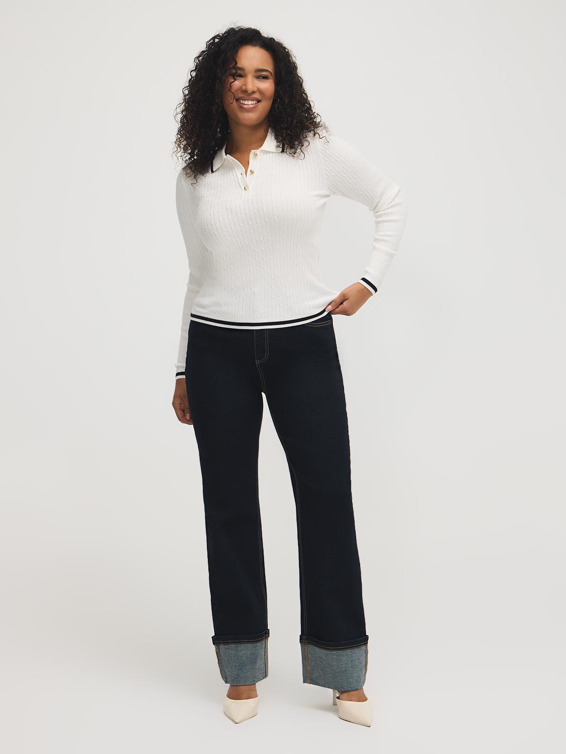 Pull en maille torsadée Johnny Collar
