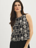 Débardeur en coton brodé de sequins