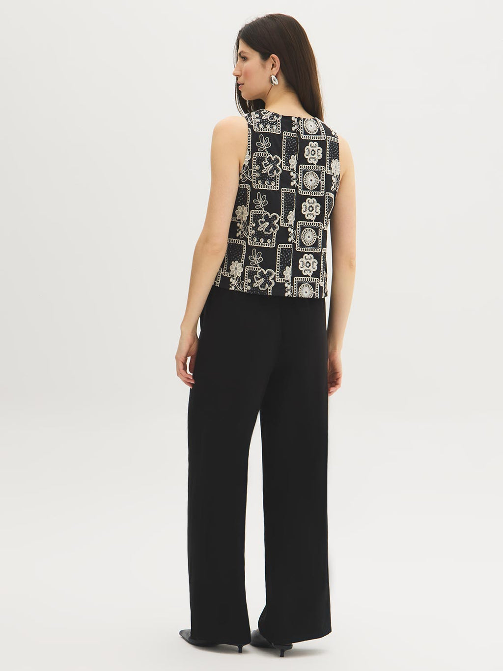Débardeur en coton brodé de sequins