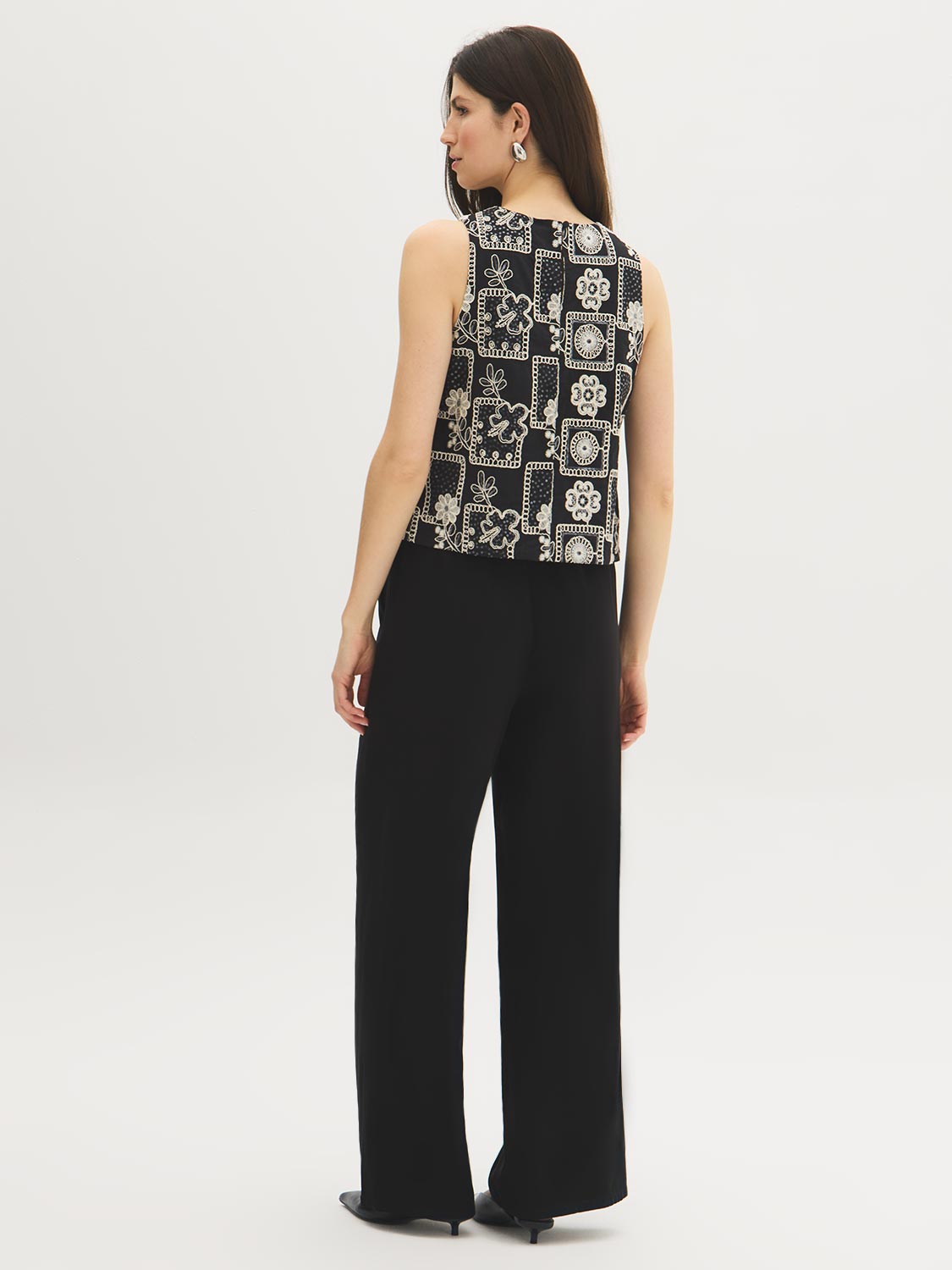 Débardeur en coton brodé de sequins