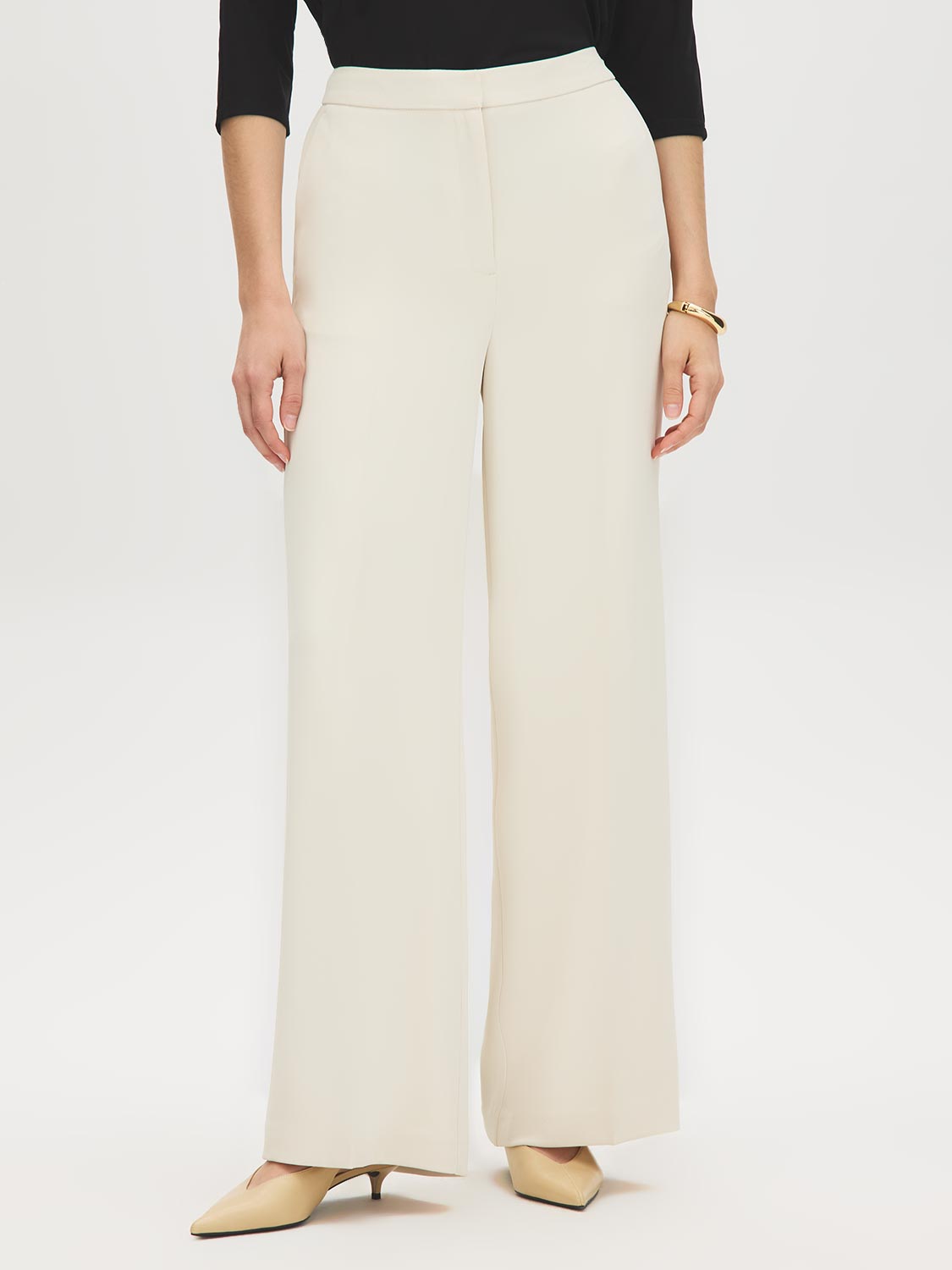 Pantalon large taille haute