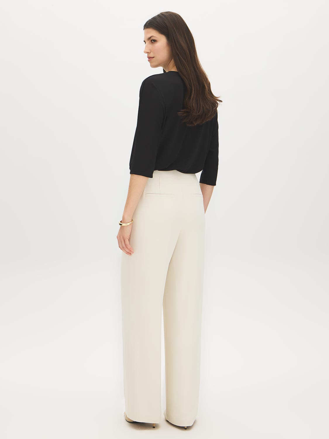 Pantalon large taille haute