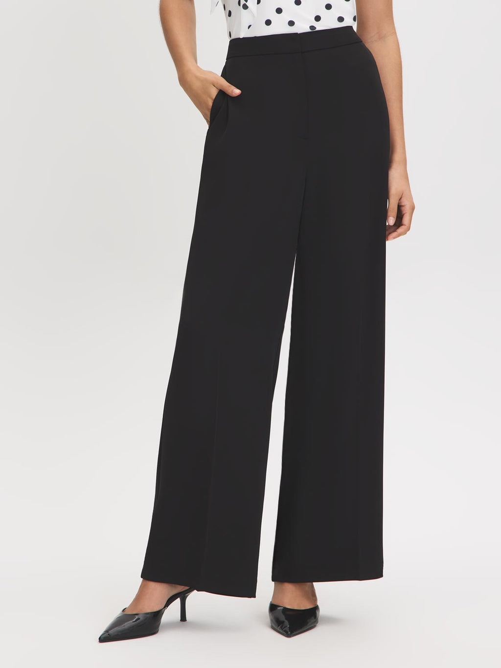 Pantalon large taille haute