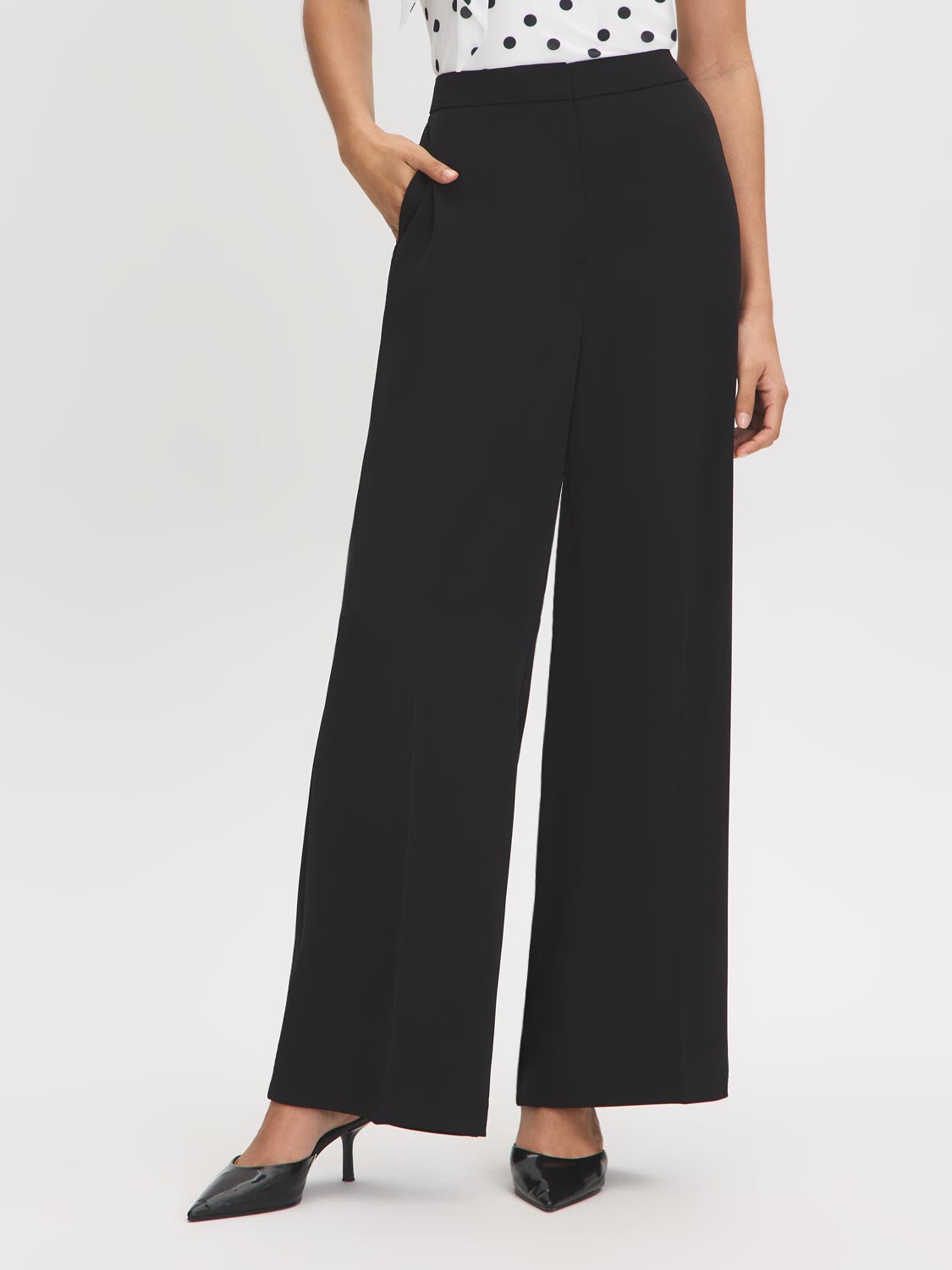 Pantalon large taille haute