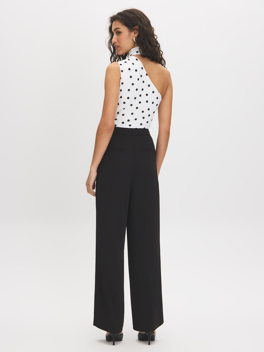 Pantalon large taille haute