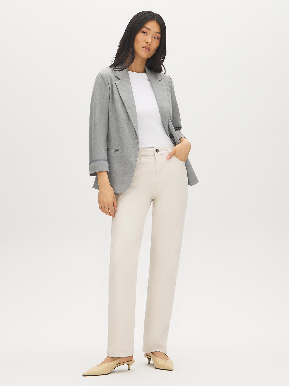 Blazer à Manches Relevées