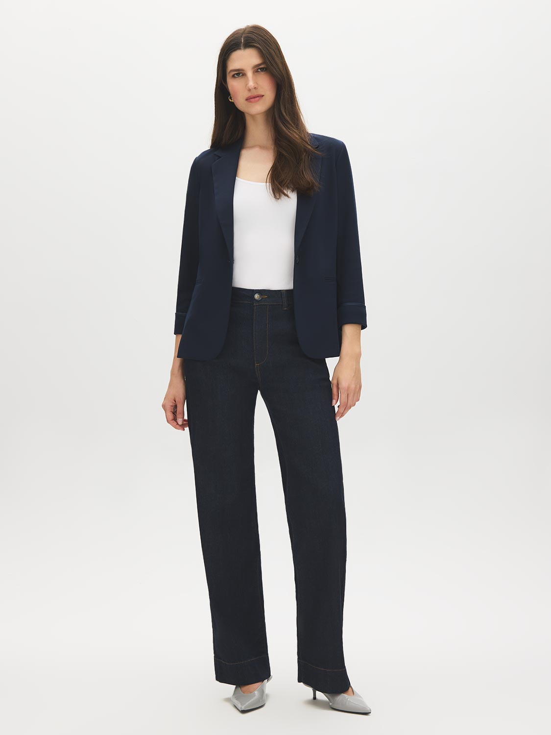Blazer à Manches Relevées