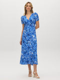 Robe midi à imprimé floral texturé