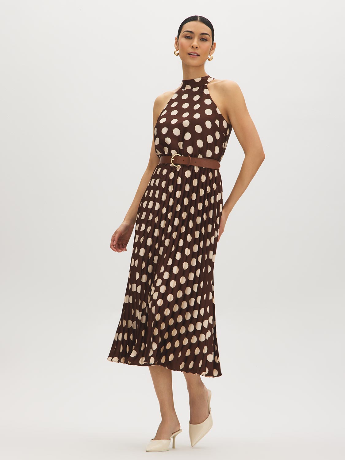 Robe licou à pois