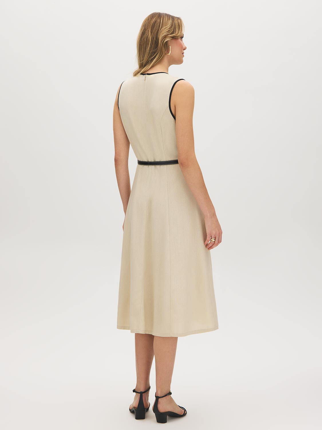 Robe midi portefeuille en mélange de coton