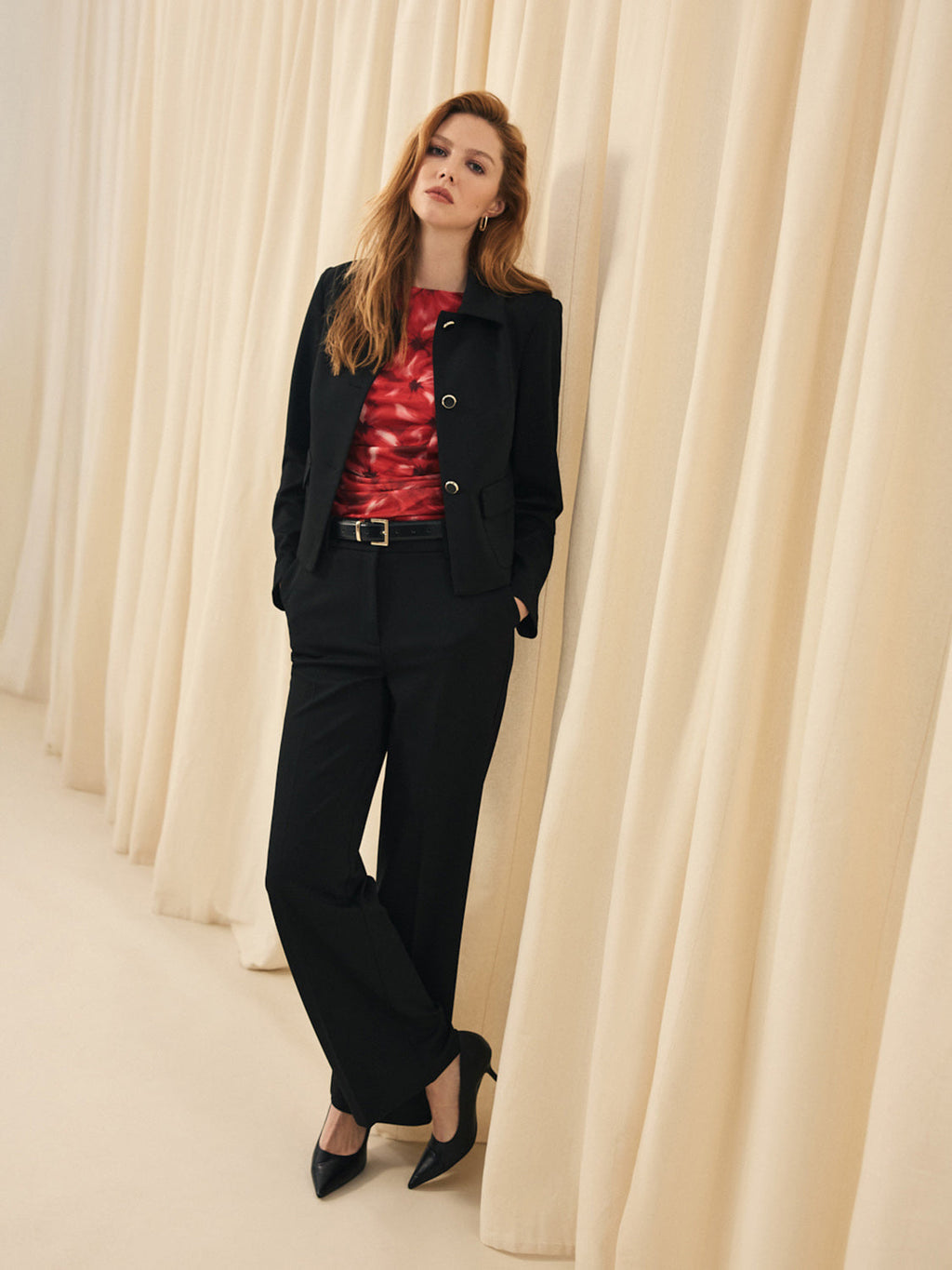 Pantalon large en sergé